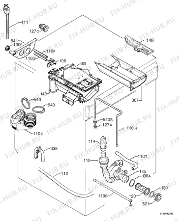 Взрыв-схема стиральной машины Aeg Electrolux L12820J6 - Схема узла Hydraulic System 272